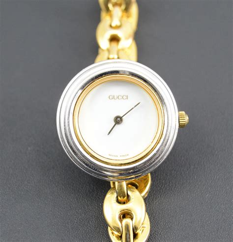 vintage gold gucci womens watch|vintage Gucci watch women's interchangeable.